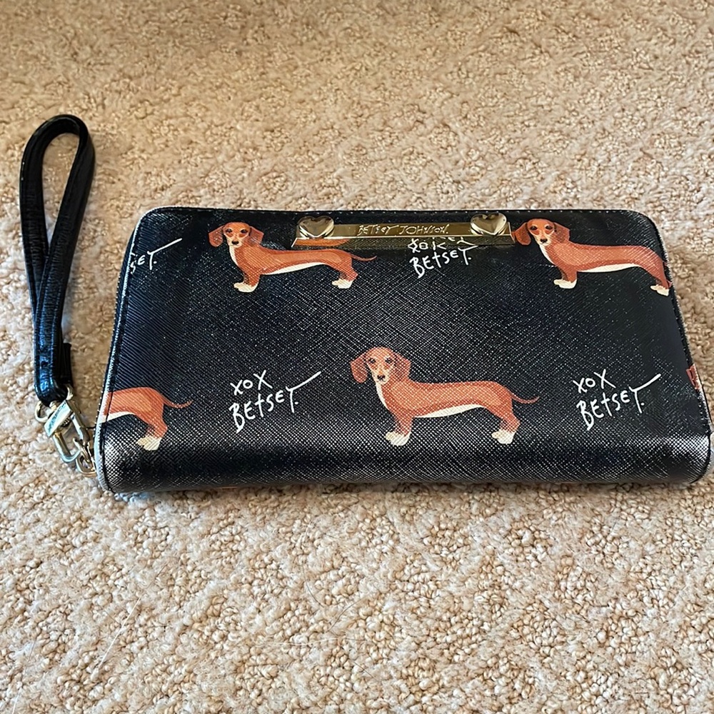 Betsy Johnson Dauschund Wristlet Wallet